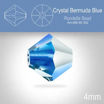 Dětské zboží PRECIOSA Bicone MC BEAD (sluníčko) velikost 4mm. Barva CRYSTAL BERMUDA BLUE. Balení 30ks .