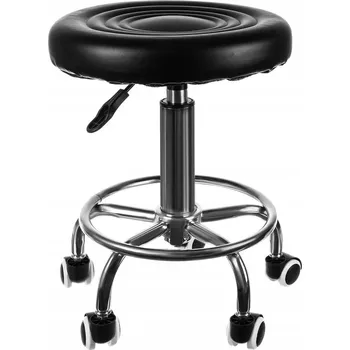 Barová židle KOSMETICKÁ STOLIČKA KADEŘNICKÁ TABURETKA NA KOLEČKÁCH NASTAVITELNÁ OTOČNÁ BAROVÁ ŽIDLE