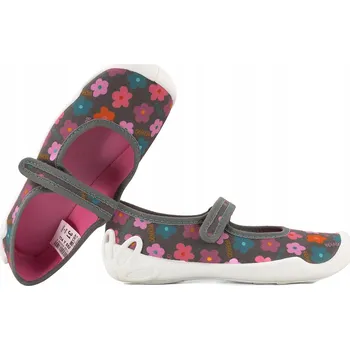 Dívčí baleríny BEFADO 114Y552 TEXTILNÍ BALERÍNKY PRO DÍVKY DOMŮ PAPUČE BAČKORY 32 Šedá