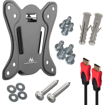 Televizní držák Držák Maclean na TV, max. VESA 100x100, 13-27", 25 kg, MC-715A + kabel HDMI 2.0 4K 3D UHD 1,8 m měděný 48 bitů