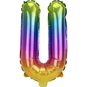Balónek Písmeno U Barevný fóliový balónek Duhová písmena abecedy 40 cm