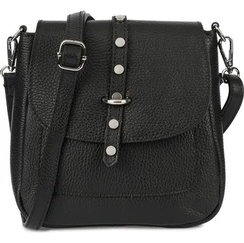Kabelka Vera Pelle kabelka kožená kabelka přes rameno z pravé kůže černá