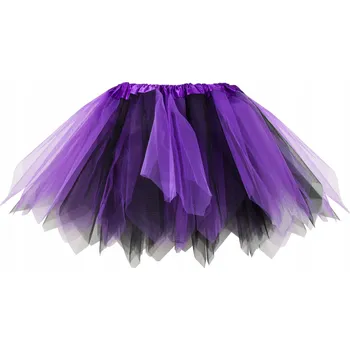 Dámské oblečení TYLOVÁ SUKNĚ FIALOVO-ČERNÁ PRO DÍVKY 30 CM