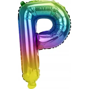 Balónek Písmeno P Barevný fóliový balónek Duhová písmena abecedy 40 cm