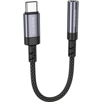 Datové redukce Adaptér Borofone BV24 Graceful USB-C na jack 3,5 mm šedý