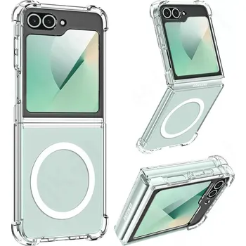Pouzdro na mobilní telefon Techsuit - nárazuvzdorný průhledný silikonový kryt s MagSafe - Samsung Galaxy Z Flip6 / Flip7 FE - čirý