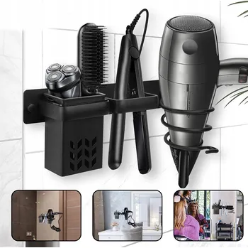 Fén DRŽÁK NA FÉN A ŽEHLIČKU NA VLASY ČERNÝ