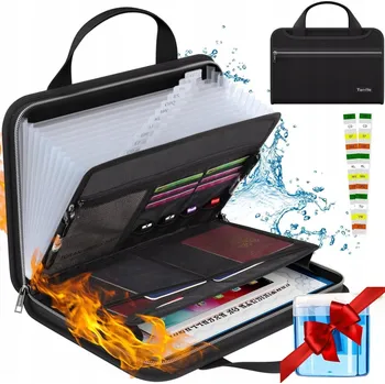 Pořadacz / Složka na dokumenty A4 s gumou, přihrádkami a držadlem