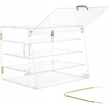 Knihovna VEVOR Vitrína na dorty, 4-patrová, 53x43,5x41,5 cm, s magnetickými dvířky