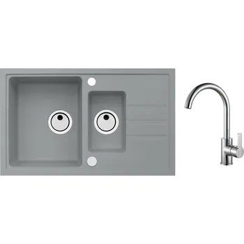 Granitový dřez Alveus SET ALVEUS Intermezzo 70/81 + BATERIE TONIA Chrom SETA397