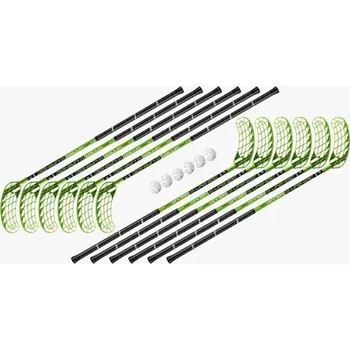Florbalová hůl Unihoc sada holí Winner 35 (12 holí + 6 míčků) 96 cm - zelená/černá - oboustr. + DÁREK + Doprava ZDARMA