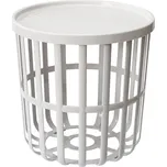 Kulatý stolek Branq s odkládacím košem, bílý, Zen 1850