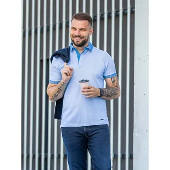 Pánské tričko FERATT Pánská polokošile TYSON světle modrá Velikost: S