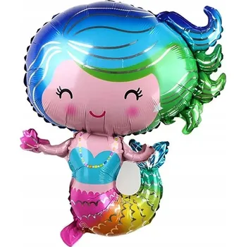 Balónek BAREVNÝ FÓLIOVÝ BALÓNEK MOŘSKÁ PANNA ARIELKA NA PÁRTY NAROZENINY 71 CM x 44 CM HELIUM