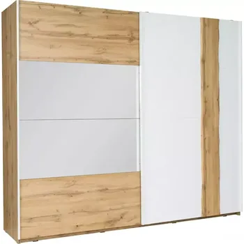 Předsíňová stěna Skříň Wood 200 cm Bílá/Dub Wotan