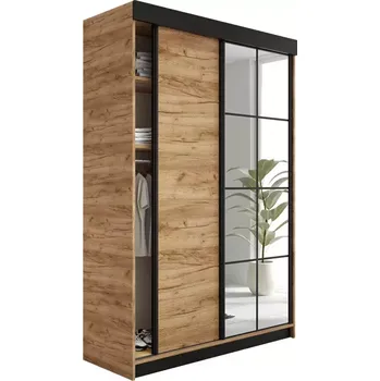 Předsíňová stěna Šatní skříň Lamaro 138 dub craft zlatý + černé prvky