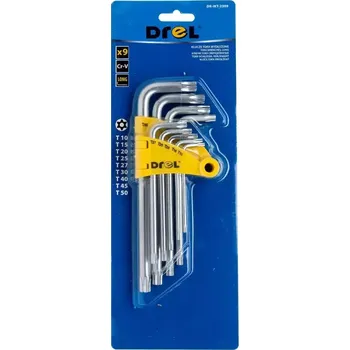 Šroubovák Sada klíčů torx s otvorem, prodloužena CRV; T10-50 ; 9 ks