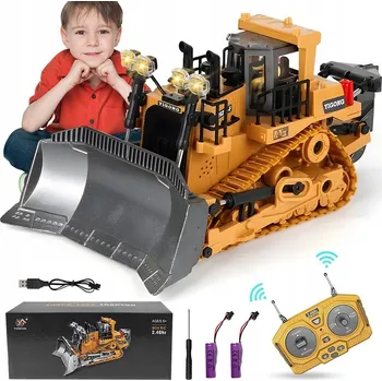 autíčko DÁLKOVĚ OVLÁDANÝ BAGR KOVOVÝ 9 KANÁLŮ 2.4GHZ 2x500MAH