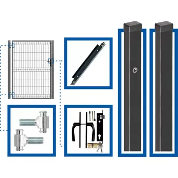 Plot 3D PLOTOVÁ BRANKA LEVÁ, KOMPLETNÍ SOUPRAVA - VČETNĚ SLOUPKŮ A PŘÍSLUŠENSTVÍ WGFUR-T000383
