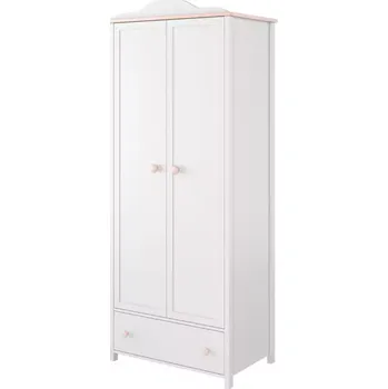 Předsíňová stěna Skříň Luna 85cm 2d Bílý/Ružová