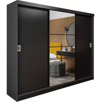 Kancelářská sestava Skříň Retro 200 6l Grafit / Přední Černá