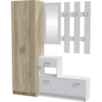 Předsíňová stěna Cora sonoma/bílá mat