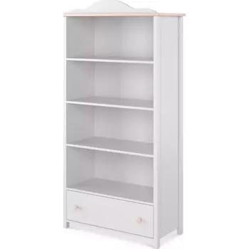 Obývací stěna Regál Luna 85cm Bílý/Ružová