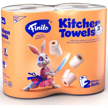 Utěrka Utěrka kuchyňská FINITO, 3vrstvy, 30m, celulóza, 2ks/bal