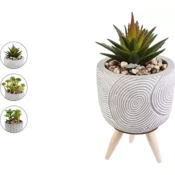 umělá květina Umělá rostlina v květináči - Sukulent 8x14,5 cm, více druhů