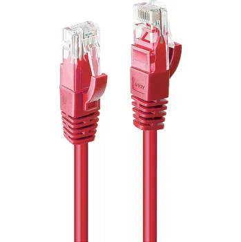 Datový kabel LINDY 48031 RJ45 síťové kabely, propojovací kabely CAT 6 U/UTP 0.50 m červená 1 ks