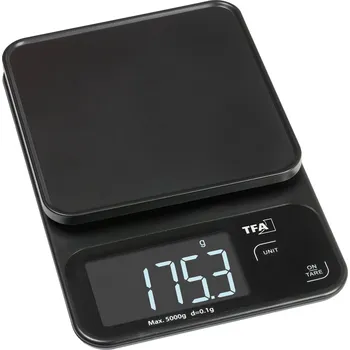 Kuchyňská váha TFA Dostmann COOKIE digitální kuchyňská váha digitální digitální, s odměrnou mísou Max. váživost=5000 g černá 130 x 195 x 29