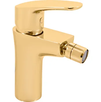 Vodovodní baterie AMUR - Bidetová baterie bez výpusti, Zlatá - kartáčovaná AM744.0ZK, RAV Slezák Barva: ZLATÁ - kartáčovaná, Rozměr: 3,8"