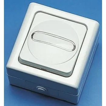 vypínač Modulární spínač, Přepnutí, barva ovladače: Bílá, barva skříně: Bílá, 250V ac, 10A, Mosaz, IP44, Povrchová montáž, -20