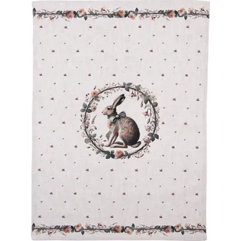 Utěrka Bavlněná utěrka se zajícem Natural Linen Easter - 50*70 cm