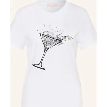 Dámské tričko Liu Jo Dámské Tričko S Ozdobnými Kameny, bílá / šedá, 38