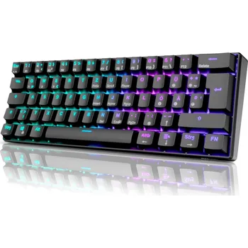 Klávesnice RK ROYAL KLUDGE RK61 Bezdrátová mechanická klávesnice, Hot Swap klávesnice s trojitým režimem 2,4Ghz/BT5.0/USB-C, 61 kláves RGB X0017L5ZIV