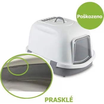 WC uzavřené Queen, šedá - Prasklé - %