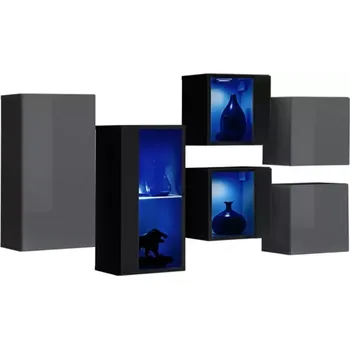 Předsíňová stěna Komoda Switch SB IV grafit/černá