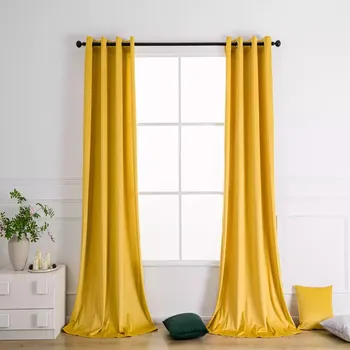 Závěs Závěs s průchodkami Velvet PB103/200G/M2/25 140x250 cm žlutý