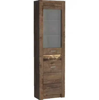 Vinotéka Vitrina rohová Indianapolis 56 cm Jasan Tmavý