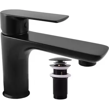 Vodovodní baterie RAV-SLEZÁK VLTAVA Baterie umyvadlová s výpustí černa VT427.0KCMATC