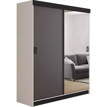 Kancelářská sestava Skříň Retro 138 1l Bílý / Přední Grafit