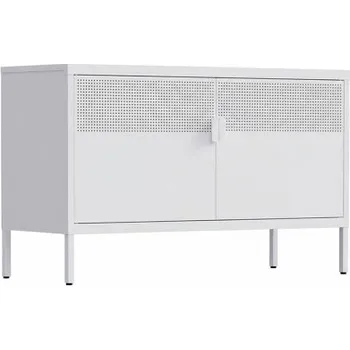 Komoda Úložná skříňka s dvojitými dveřmi CB10-H-W-V2, 100 x 40 x 64 cm, bílá - N FLEXISPOT