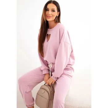 Dámská halenka Dámský komplet srdíčkový výřez tmavě růžový UNI