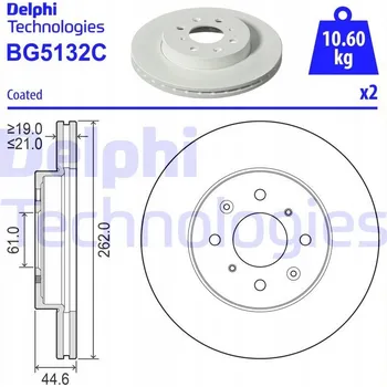 Brzdový kotouč Delphi BG5132C Brzdový kotouč