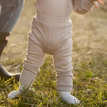 Dívčí legíny Eevi dětské legíny dlouhé klasické vlněné béžové velikost 68