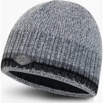 Čepice ČEPICE TEPLÁ KLASICKÁ MÓDNÍ ZATEPLENÁ PÁNSKÁ ŠEDÁ