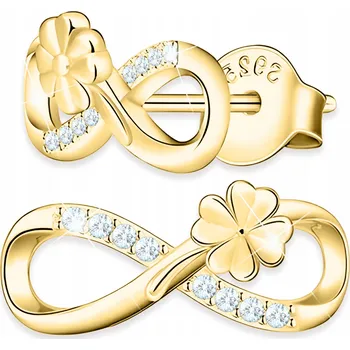 Náušnice Zlaté Náušnice Čtyřlístek Čtyřlístek 585 s Nekonečnem STŘÍBRO 925