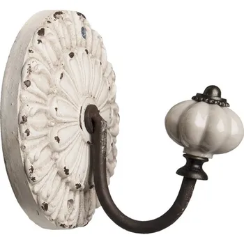 Věšák Vintage nástěnný háček s úchytkou - 10*8*10 cm