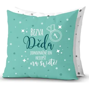 Polštář Nekupto DC7 Dárkový polštář BEZVA DĚDA, 30x30cm d020030